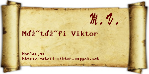 Mátéfi Viktor névjegykártya