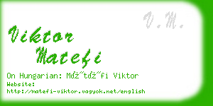 viktor matefi business card